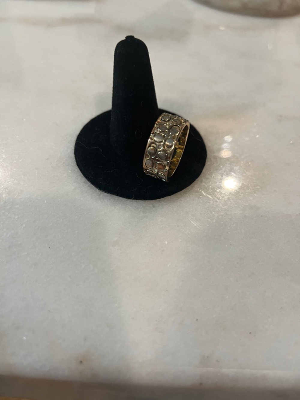 Coach Silver Signature 'C' Pattern Band Ring, Brand New - Picture 3 of 6